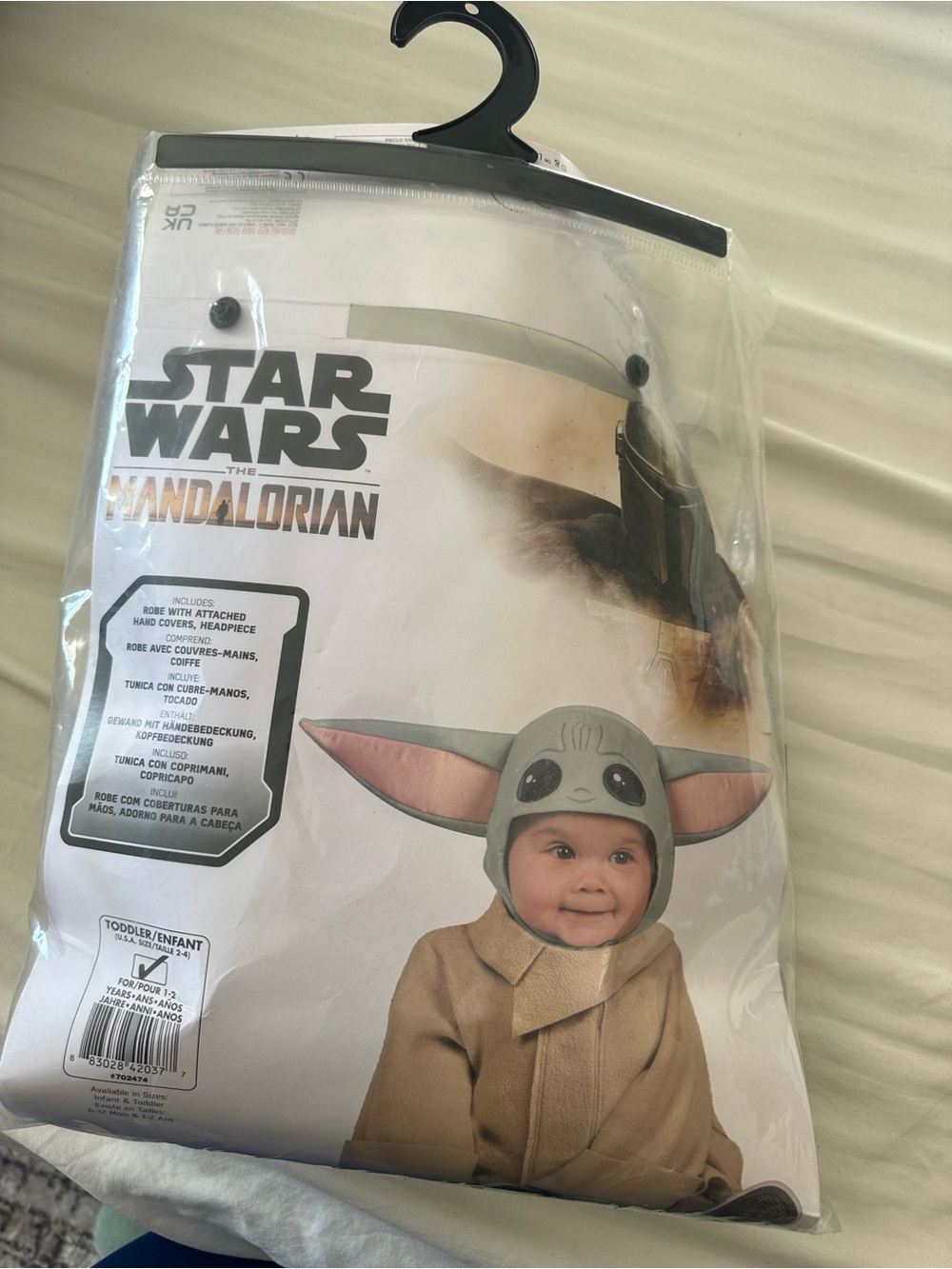 Star Wars Mandalorian Baby Grogu Headpiece & Cloak With Hands 1-2Yrs